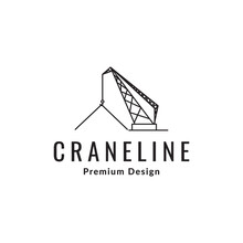 Line Crane Construction Logo Design Vector Graphic Symbol Icon Sign Illustration Creative Idea