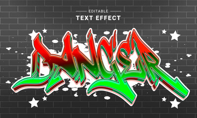 Wall Mural - Editable text style effect - Graffiti text style theme.