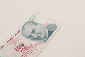 Wall Mural - Turkish currency, Turkish lira banknotes