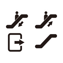 Escalator Set Icon Vector Illustration Sign