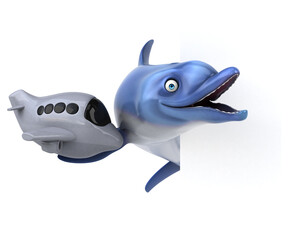 Wall Mural - Fun dolphin - 3D Illustration