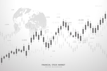 Wall Mural - Stock market and exchange. Bullish point, Trend of graph.Graph chart of stock market investment world trading. Stock market data. Vector illustration