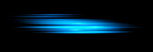 Velocity Light Effect. Horizontal Lens Flares And Laser Beams, Horizontal Light Rays Velocity Motion. Vector Blue Glowing Illustration