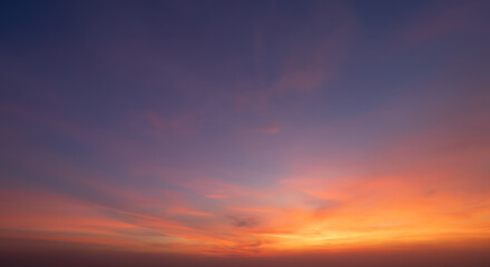 sunset sky. abstract nature background. dramatic blue with orange colorful clouds in twilight time.