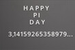 Happy Pi Day lettering and numbers