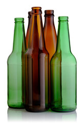 Wall Mural - Empty glass beer bottles