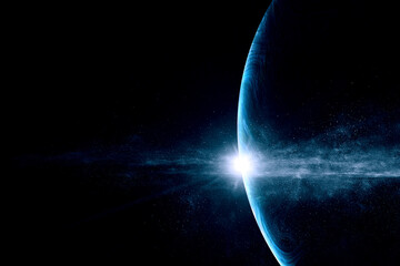 Aufkleber - Image of planet in outer space. . Mixed media