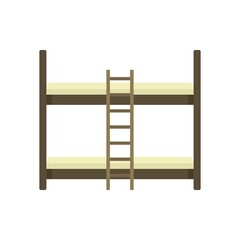 Poster - Children bunk bed icon flat isolated vector