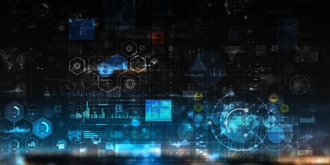 Poster - Innovative technologies image . Mixed media