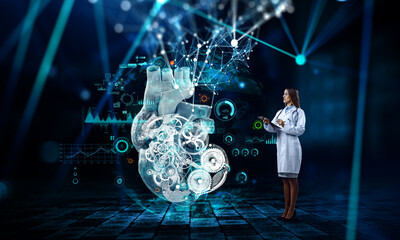 Wall Mural - moderm medicine. cardiology . mixed media