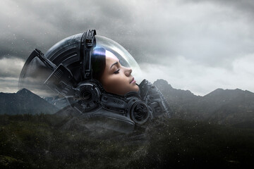 Wall Mural - astronaut and space exploration theme.