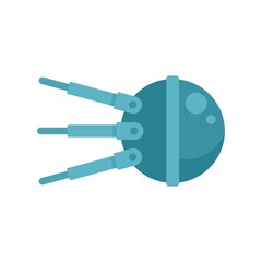 Sticker - Radio satellite icon flat isolated vector