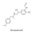 Formoterol drug molecule. Skeletal formula.