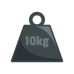 Poster - 10 kg force weight icon flat isolated vector