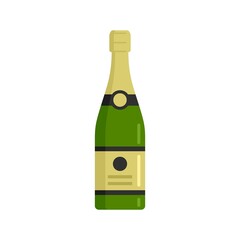 Sticker - French champagne bottle icon flat isolated vector