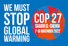 We Must Stop Global Warming At COP 27 - Sharm El-Sheikh, Egypt, 7-18 November 2022 - International Climate Summit Vector Illustration