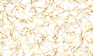 Wall Mural - Gold thin lines organic seamless pattern. Bifid branchy organic background. Twiggy dendritic seamless ornament. Gold lines thin ramose texture. Premium wedding background design.