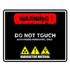 Wall Mural - Warning, do not touch, sticker and label