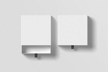 Wall Mural - Square sliding drawer box mockup