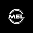 MEL letter logo design with black background in illustrator, vector logo modern alphabet font overlap style. calligraphy designs for logo, Poster, Invitation, etc.	