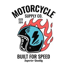 Motorcycle Theme Vector Artwork For Apparel Prints, Posters, Stickers And Other Uses.