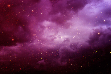 Wall Mural - Abstract sky background with stars and shiny glowing lights