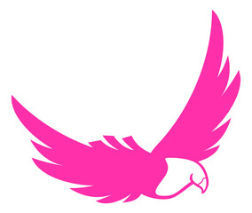 Canvas Print - Flying bird emblem. Pink insignia in vintage style