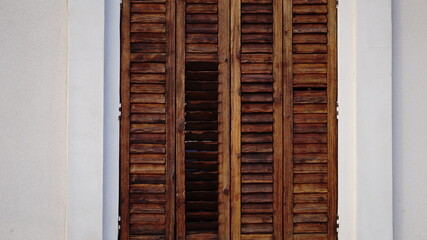 Wall Mural - classic carpentry shutters on window