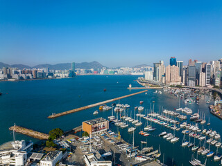 Fototapete - Aerial view of Hong Kong typhoon shelter