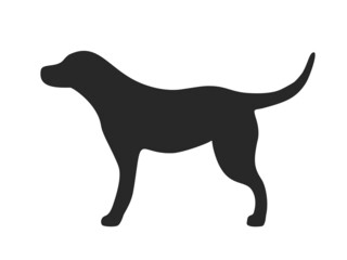 Wall Mural - Black Dog Shape - Isolated Dog Silhouette