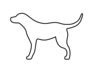 Sticker - Black Dog Shape - Isolated Dog Silhouette