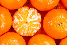 Mandarin Tangerine Clementine Fruits Mandarins Tangerines Clementines Fruit Background From Above