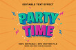 Editable text effect - Party Time Cartoon template style premium vector