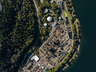 Wall Mural - Stock aerial photo of Oil refinery Burnaby, Canada