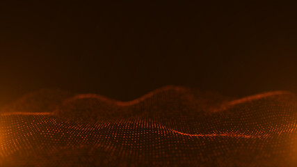 Wall Mural - wave of particles. abstract particle. data visualization. abstract digital background. 4k rendering.