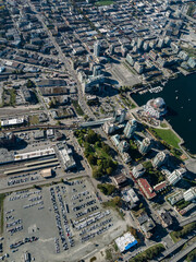 Poster - Stock aerial photo of City Gate and Train Station Vancouver, Canada