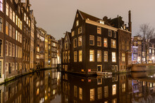 Amsterdam Canal At Night
