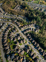 Wall Mural - Stock aerial photo of Housing developments Maple Ridge, Canada