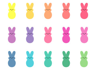 Canvas Print - easter bunny multiclolored icon set. clipart image isolated on white background