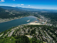 Stock Aerial Photo Of Port Moody And Burrard Inlet, Canada