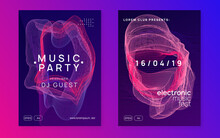 Neon Dance Flyer. Electro Trance Music. Techno Dj Party. Electronic Sound Event. Club Fest Poster.