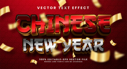Wall Mural - Chinese new year editable text style effect. Suitable for Asian event concept.