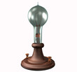 First Edison's Light Bulb. 3D Rendering Illustration of the First Edison's Light Bulb, built in 1879 and  patented in 1880.
