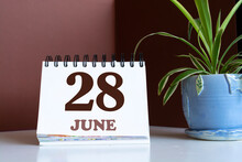 June 28 Written On A Calendar To Remind You An Important Appointment.