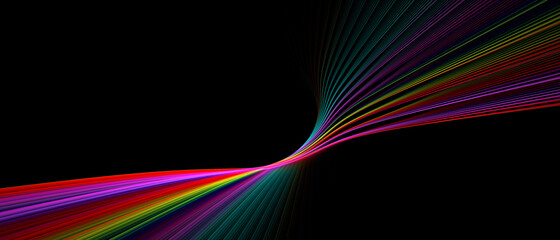 Wall Mural - Colorful abstract wavy lines background. rainbow line background