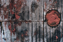 Old Wooden Door With Peeling Paint