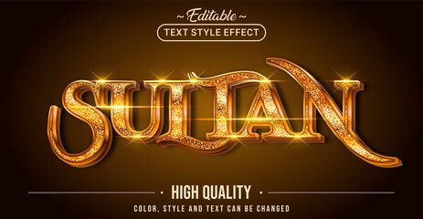 Fototapete - Editable text style effect - Sultan text style theme.