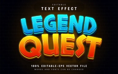 Legend quest 3d text effect with gradient