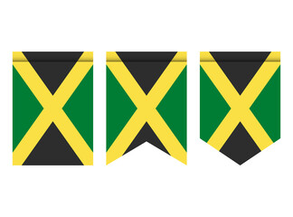 Jamaica flag or pennant isolated on white background. Pennant flag icon.