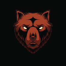 Brown Bear Head Vector Illustration